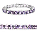 27.60 Carat Genuine Amethyst .925 Sterling Silver Bracelet