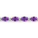 7.98 Carat Genuine Amethyst .925 Sterling Silver Bracelet
