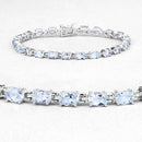 10.71 Carat Genuine Blue Topaz .925 Sterling Silver Bracelet