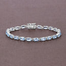 10.71 Carat Genuine Blue Topaz .925 Sterling Silver Bracelet