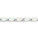3.50 Carat Genuine Created Opal .925 Sterling Silver Bracelet