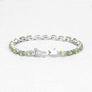 8.61 Carat Genuine Peridot .925 Sterling Silver Bracelet
