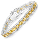 12.47 Carat Genuine Citrine .925 Sterling Silver Bracelet