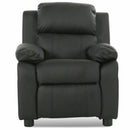 Kids Deluxe Headrest Recliner Sofa Chair with Storage Arms-Black