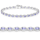 4.59 Carat Genuine Tanzanite .925 Sterling Silver Bracelet