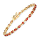 7.00 Carat Genuine Orange Sapphire 14K Yellow Gold Bracelet