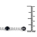 6.21 Carat Genuine Blue Sapphire and White Zircon .925 Sterling Silver Bracelet