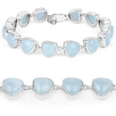25.90 Carat Genuine Aquamarine .925 Sterling Silver Bracelet
