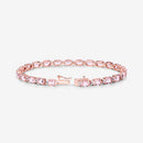 8.95 Carat Genuine Morganite and White Diamond 14K Rose Gold Bracelet