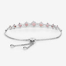 5.50 Carat Genuine Pink Opal and White Topaz .925 Sterling Silver Bracelet
