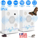 2Pack 2026 Upgraded Rechargeable Ultrasonic Bat Repellent Indoor Outdoor Bird Mouse Dog Deterrent Device with 3 Ultrasonic Speakers for Attic Porch Ho