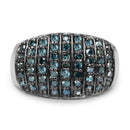 0.83 Carat Genuine Blue Diamond and White Diamond .925 Sterling Silver Ring