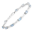5.10 Carat Genuine Blue Topaz .925 Sterling Silver Bracelet