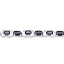 7.41 Carat Genuine Black Sapphire .925 Sterling Silver Bracelet