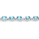 7.92 Carat Genuine Blue Zircon .925 Sterling Silver Bracelet