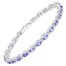6.00 Carat Genuine Tanzanite .925 Sterling Silver Bracelet