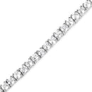 4.96 Carat Genuine White Topaz .925 Sterling Silver Bracelet