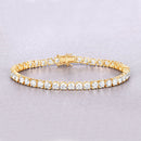 10.00 Carat Lab Grown Diamond 14K Yellow Gold Bracelet