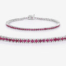 3.35 Carat Genuine Ruby .925 Sterling Silver Bracelet