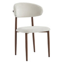 Upholstered Dining Chairs Set of 2 with Curved Back