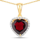 5.76 Carat Genuine Garnet and White Topaz .925 Sterling Silver Pendant
