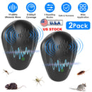 Ultrasonic Pest Repeller 2-Pack for Mosquitoes, Roaches & Rats