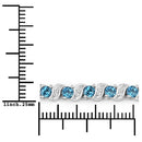 1.34 Carat Genuine London Blue Topaz and White Topaz .925 Sterling Silver Bracelet