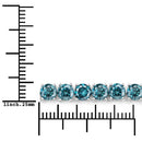 14.33 Carat Genuine Blue Diamond 14K White Gold Bracelet