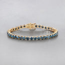 14.33 Carat Genuine Blue Diamond 14K Yellow Gold Bracelet