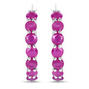 2.80 Carat Genuine Ruby .925 Sterling Silver Earrings