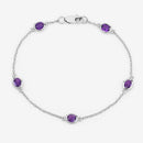 1.70 Carat Genuine Amethyst .925 Sterling Silver Bracelet