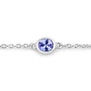 1.65 Carat Genuine Tanzanite .925 Sterling Silver Bracelet