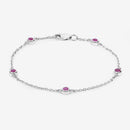 0.65 Carat Genuine Ruby .925 Sterling Silver Bracelet