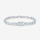 10.06 Carat Genuine Aquamarine .925 Sterling Silver Bracelet