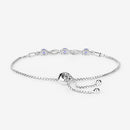 0.77 Carat Genuine Tanzanite and White Sapphire .925 Sterling Silver Bracelet