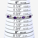 3.27 Carat Genuine Amethyst and White Topaz .925 Sterling Silver Bracelet