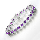 10.01 Carat Genuine Amethyst and White Diamond .925 Sterling Silver Bracelet