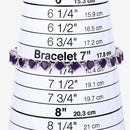 10.01 Carat Genuine Amethyst and White Diamond .925 Sterling Silver Bracelet