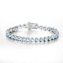 15.50 Carat Genuine Blue Topaz .925 Sterling Silver Bracelet