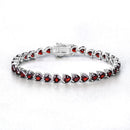 15.50 Carat Genuine Garnet .925 Sterling Silver Bracelet