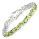 21.37 Carat Genuine Peridot .925 Sterling Silver Bracelet