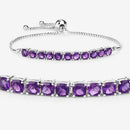 6.05 Carat Genuine Amethyst .925 Sterling Silver Bracelet