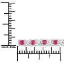 0.88 Carat Genuine Ruby .925 Sterling Silver Bracelet