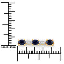 1.83 Carat Genuine Blue Sapphire and White Diamond .925 Sterling Silver Bracelet