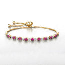 2.01 Carat Genuine Ruby and White Diamond .925 Sterling Silver Bracelet
