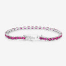 9.18 Carat Genuine Ruby 10K White Gold Bracelet
