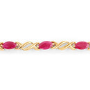 5.00 Carat Genuine Ruby 10K Yellow Gold Bracelet
