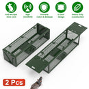 2-Pack Humane Live Rat Trap Cage with Dual Doors