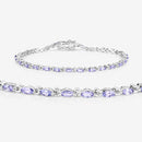 3.78 Carat Genuine Tanzanite .925 Sterling Silver Bracelet