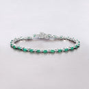 3.24 Carat Genuine Zambian Emerald .925 Sterling Silver Bracelet